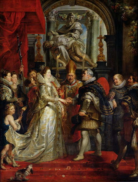 Obraz na plátně The Proxy Marriage of Marie de Medici  and Henri IV