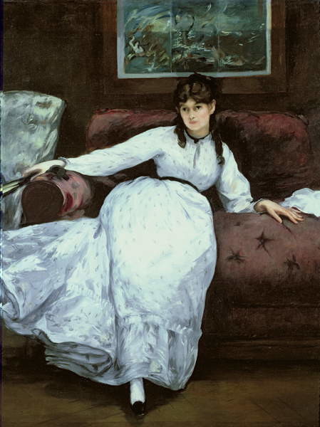Obraz na plátně The Rest, portrait of Berthe Morisot , 1870