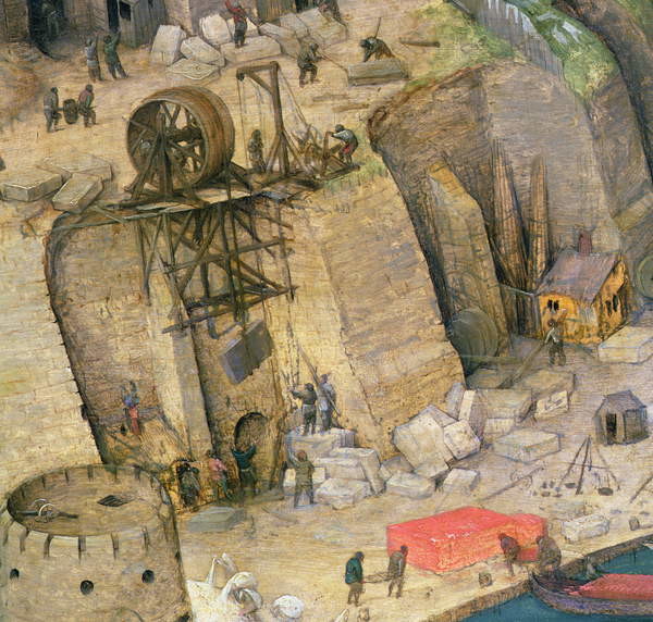 Obrazová reprodukce The Tower of Babel, detail of the construction works