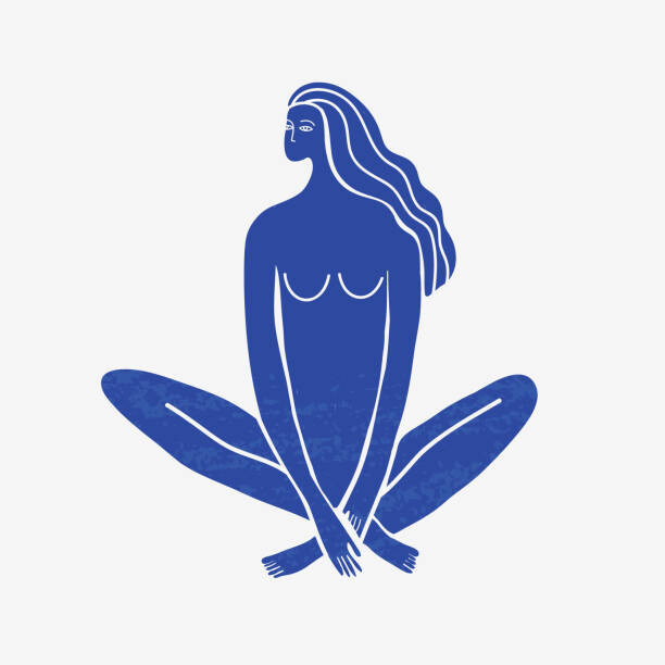 Künstlerische Illustration | Vector abstract woman sitting, meditation ...