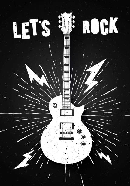 Poster affiche Vector Illustration Lets Rock Music Print