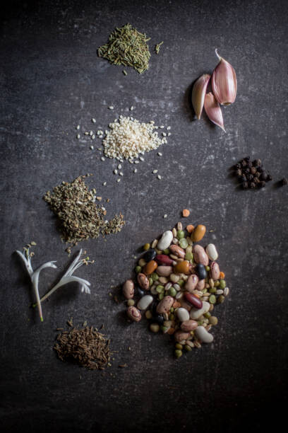 Umělecká fotografie Vegetables and spices - knolling