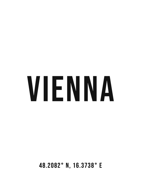 Arte fotográfico Vienna simple coordinates