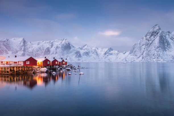 Umělecká fotografie Village Hamnoy Lofoten Islands Norway.