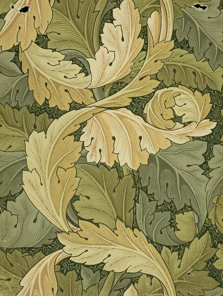 Obraz na plátně Wallpaper Design with Acanthus/Woodland colours, 1875