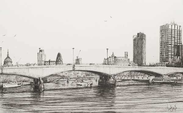 Obrazová reprodukce Waterloo Bridge London, 2006,