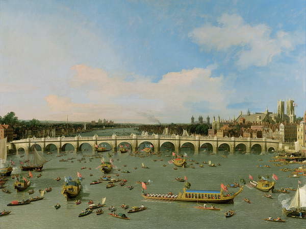 Obrazová reprodukce Westminster Bridge, London, With the Lord Mayor's Procession on the Thames