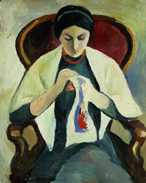 Obraz na plátně Woman Sewing