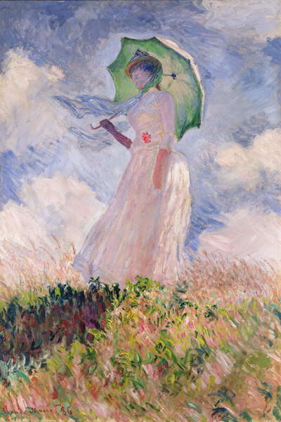Εκτύπωση καμβά Woman with Parasol turned to the Left, 1886