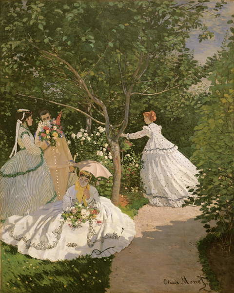 Obraz na plátně Women in the Garden, 1866