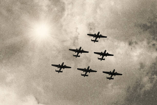 Kunstfotografie WW2 Mitchell B-25 Medium Bombers flying