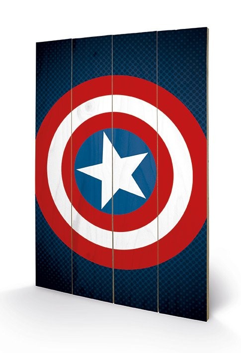 Bild auf Holz Avengers Assemble - Captain America Shield bei EuroPosters