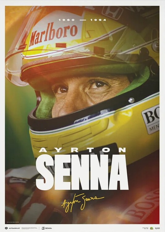 Umělecký tisk Ayrton Senna - 2023 Designed to Win - Senna Poster