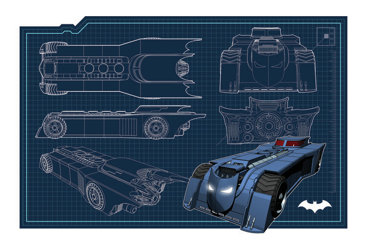Samolepka Batmobil - Blueprint