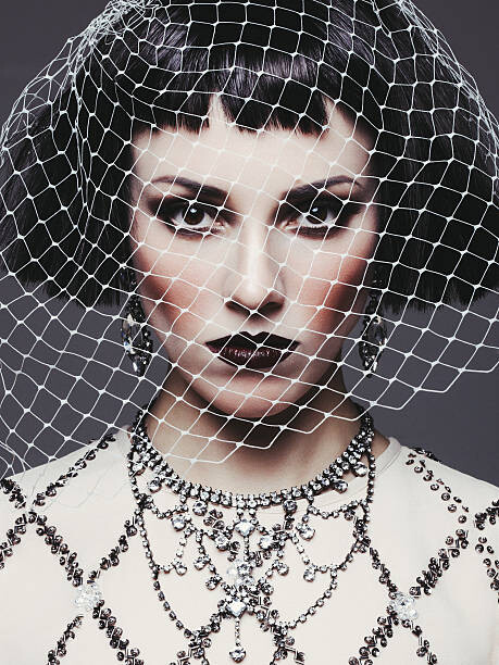 Autocolant Beautiful woman with veil