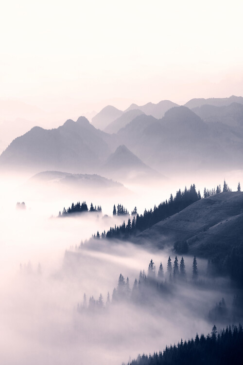 Canvastavla Misty mountains