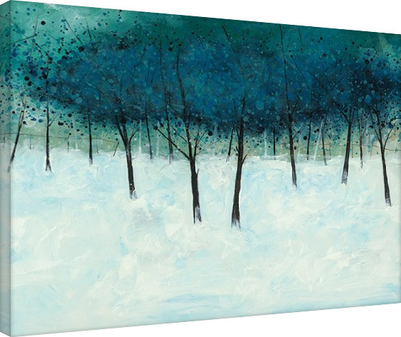 Canvastavla Stuart Roy - Blue Trees on White