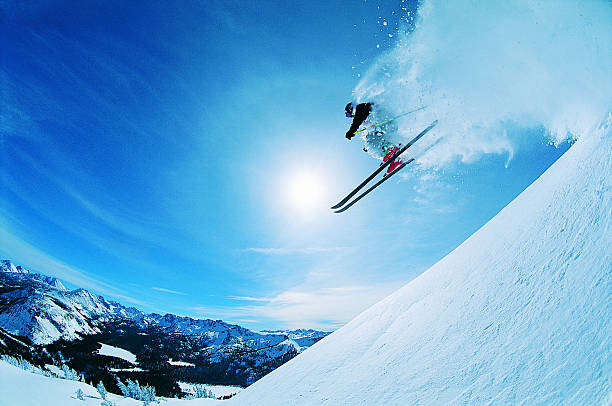 Canvastavla Man Skiing