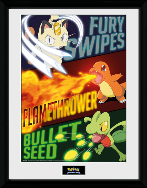 Pokemon - Moves gerahmte Poster
