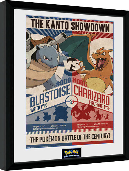 Pokemon - Red V Blue gerahmte Poster