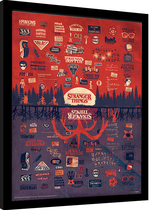 Stranger Things - The Upside Down gerahmte Poster