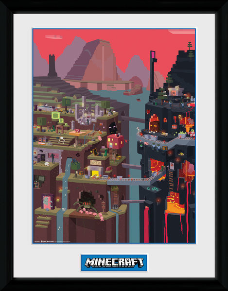 Gerahmte Poster Minecraft - World