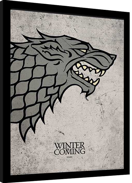 Indrammet plakat Game of Thrones - Stark