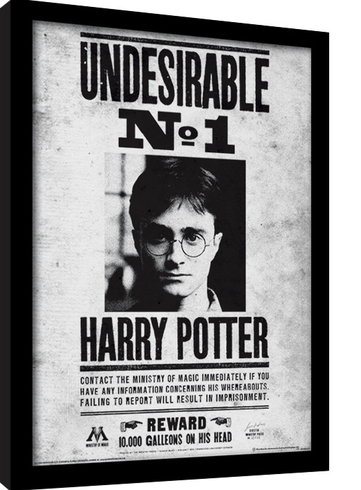 Indrammet plakat Harry Potter - Undesirable No1