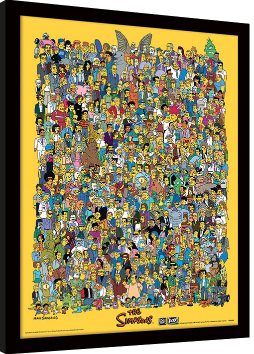 The Simpsons - Characters indrammet plakat, på Europosters.dk