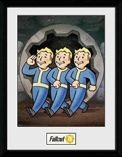Fallout 76 - Vault Boys indrammet plakat