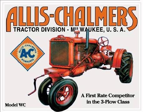 Metallschild ALLIS CHALMERS - MODEL WC tractor
