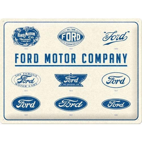 Ford - Logo Evolution  Blechschilder zum Sammeln für deine Wand