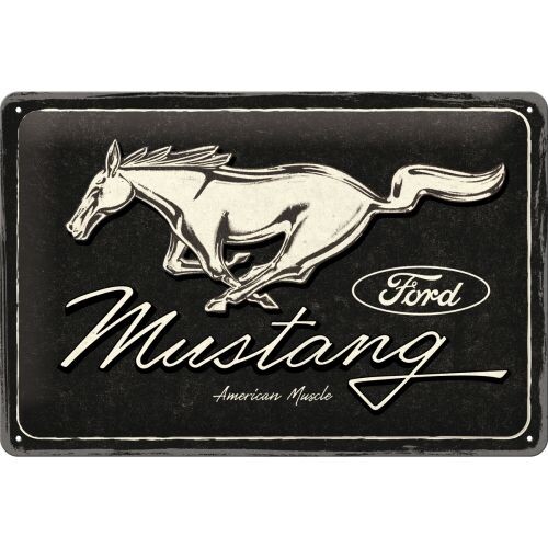 Ford - Mustang - Logo Black  Blechschilder zum Sammeln für deine Wand
