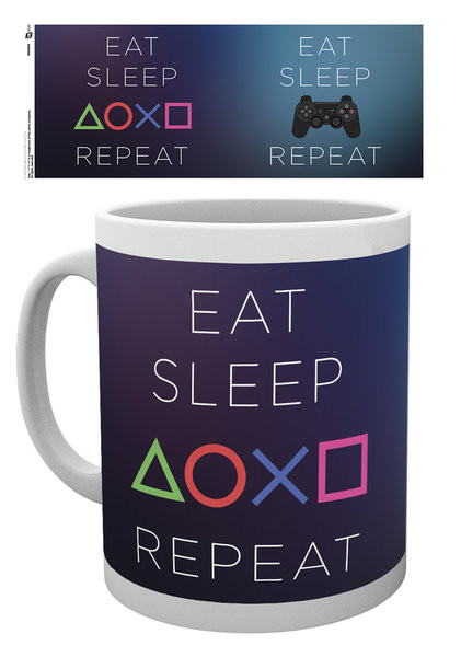 Bögre Playstation: Eat - Sleep Repeat
