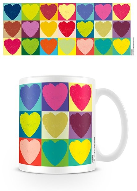 Csésze Valentin nap - Pop Art Hearts