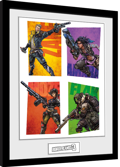 Zarámovaný plakát Borderlands 3 - Hunters