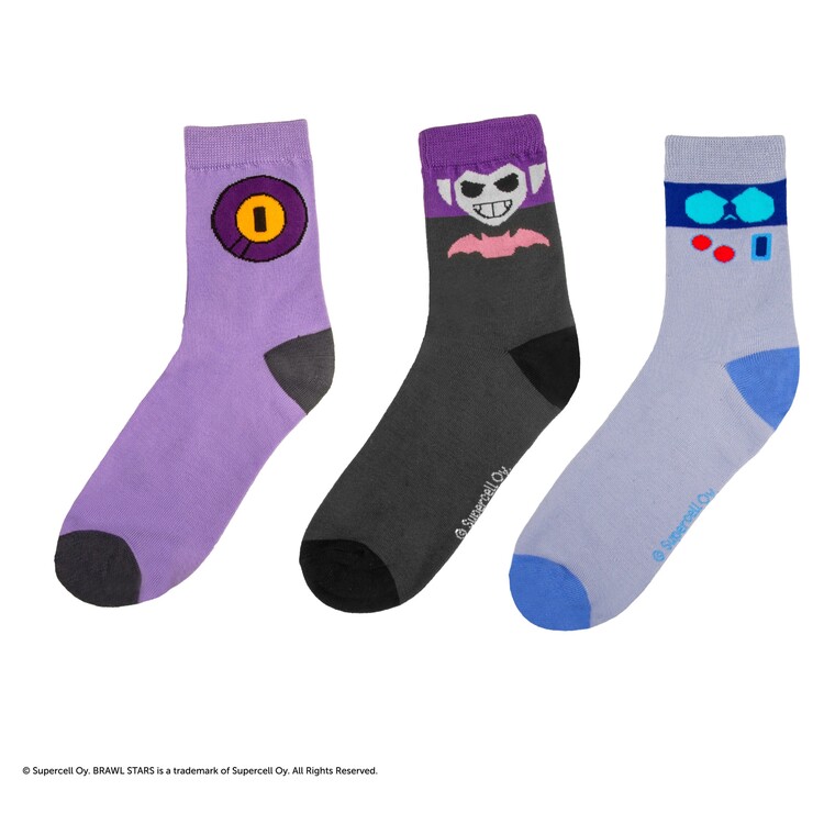 Ponožky Brawl Stars - 8-Bit, Rico & Mortis