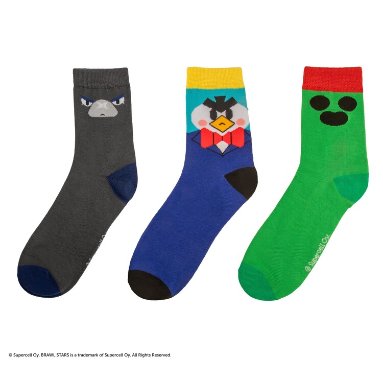 Ponožky Brawl Stars - Spike, Crow & Mr. P