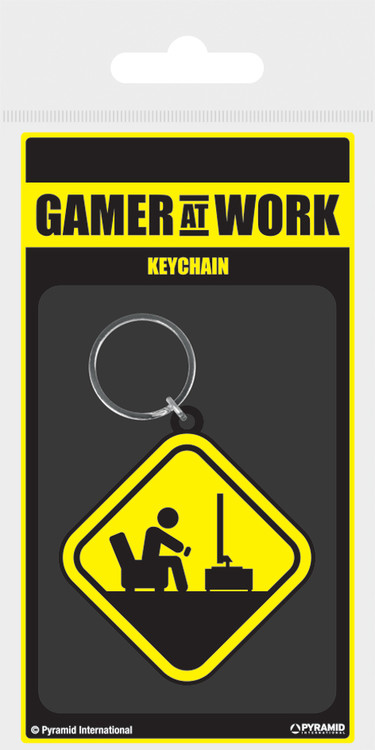 Breloczek Gamer At Work - Caution Sign