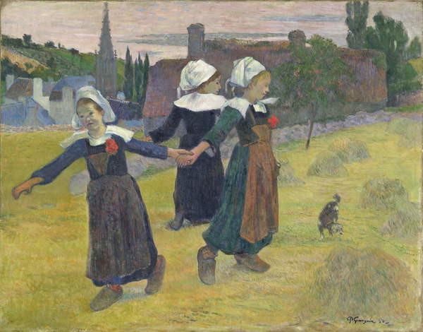 Samolepka Breton Girls Dancing, Pont-Aven, 1888