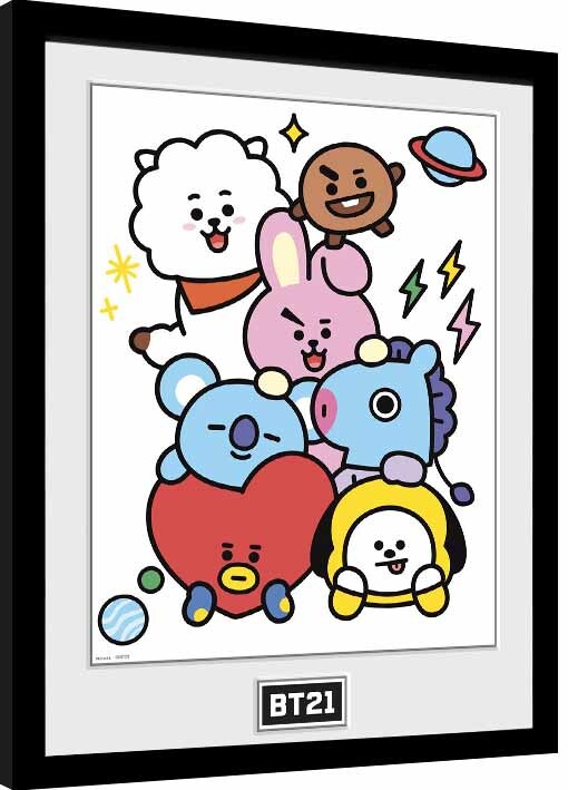 Zarámovaný plakát BT21 - Characters Stack