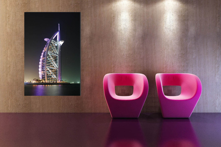 Τοποθετημένη εκτύπωση έργου τέχνης  Burj Al Arab at night