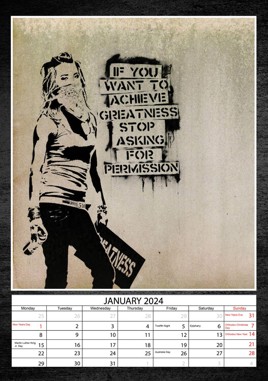 Banksy Calendari da muro 2024 Compra su Europosters