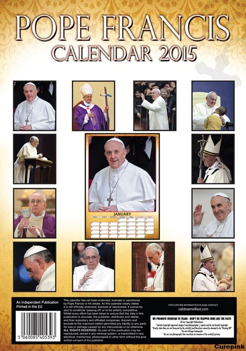 Calendario 2024 da parete e da tavolo - Papa Francesco - cm 16