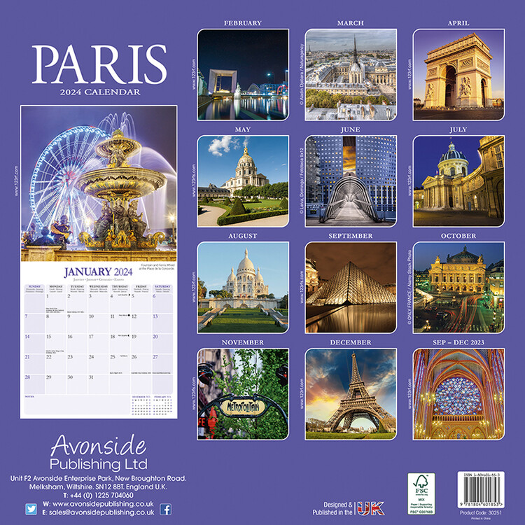 Paris - Calendari da muro 2024