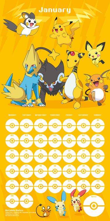 Pokemon - Calendari da muro 2024