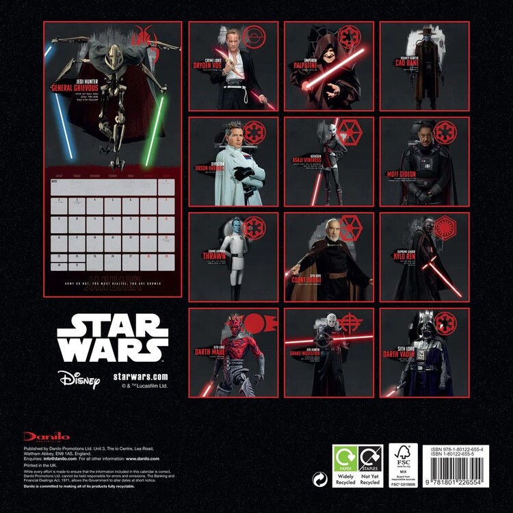 Anime - 2024 wall calendar, Star Wars Calendario da parete