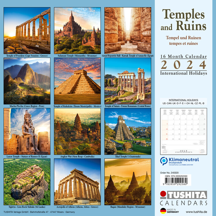 Temples of ruins - Calendari da muro 2024