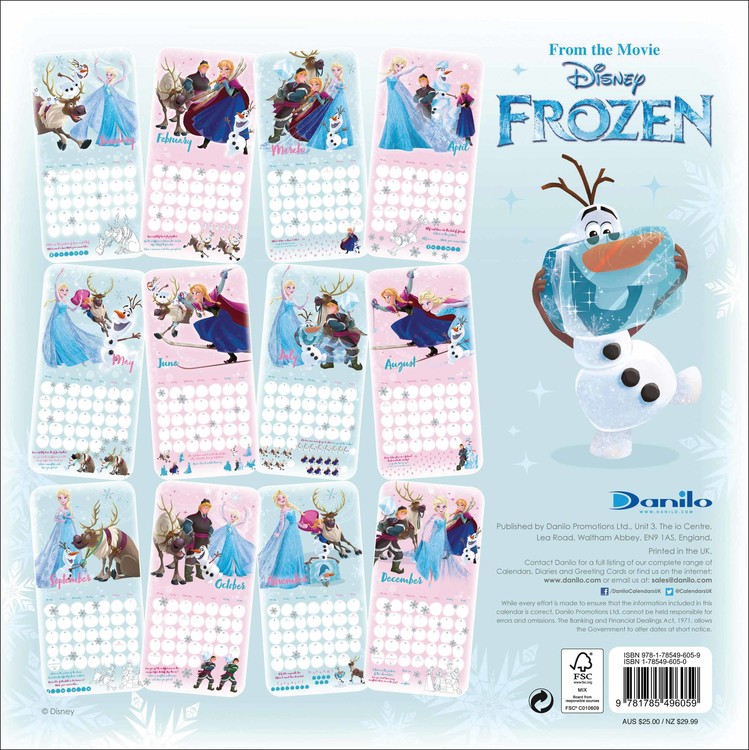 Disney Frozen Calendari da Muro Compra su Europosters.it