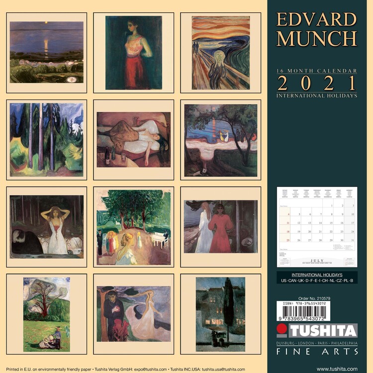 Edvard Munch Calendari da muro 2021 Compra su Europosters